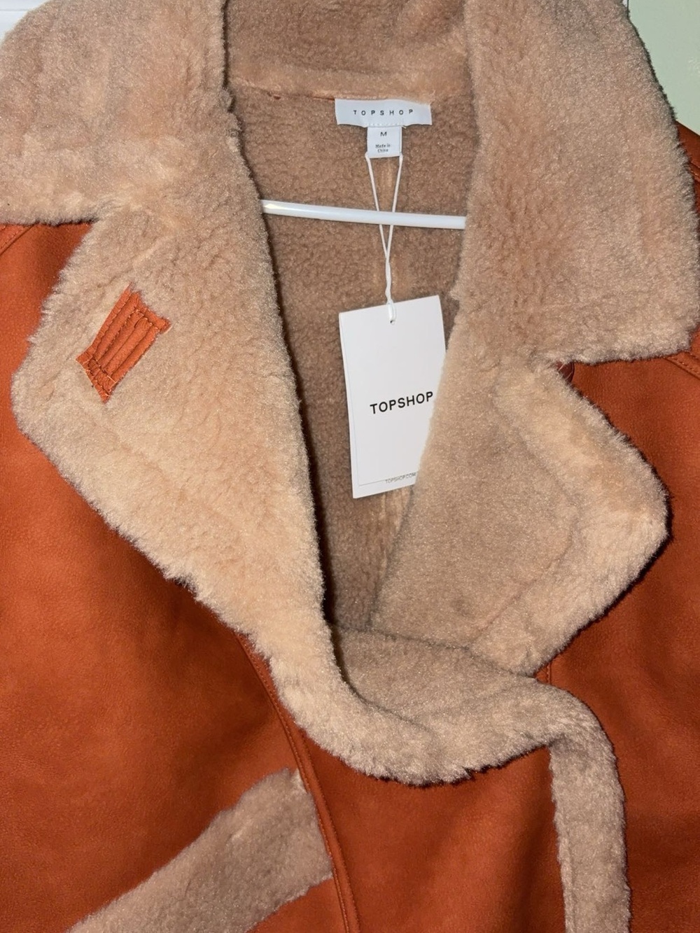 Medium Topshop faux shearling super oversized coat - Picture 3 of 6